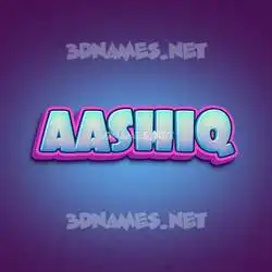 aashiq in Phat Purple style - 3D name wallpaper