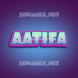 aatifa in Phat Purple style - 3D name wallpaper