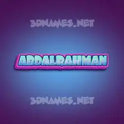 abdalrahman in Phat Purple style - 3D name wallpaper