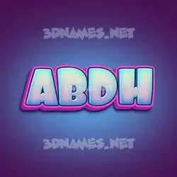 abdh in Phat Purple style - 3D name wallpaper