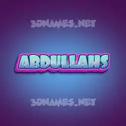 abdullahs in Phat Purple style - 3D name wallpaper
