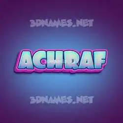 achraf in Phat Purple style - 3D name wallpaper