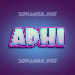 adhi in Phat Purple style - 3D name wallpaper