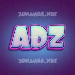 adz in Phat Purple style - 3D name wallpaper