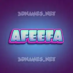 afeefa in Phat Purple style - 3D name wallpaper