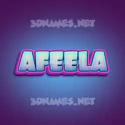afeela in Phat Purple style - 3D name wallpaper