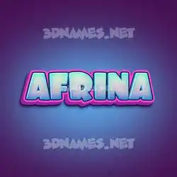 afrina in Phat Purple style - 3D name wallpaper
