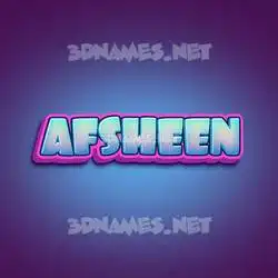 afsheen in Phat Purple style - 3D name wallpaper