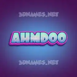 ahmdoo in Phat Purple style - 3D name wallpaper