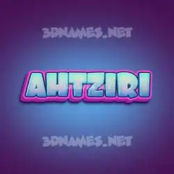 ahtziri in Phat Purple style - 3D name wallpaper