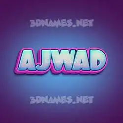 ajwad in Phat Purple style - 3D name wallpaper