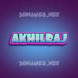 akhilraj in Phat Purple style - 3D name wallpaper