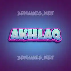 akhlaq in Phat Purple style - 3D name wallpaper