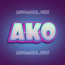 ako in Phat Purple style - 3D name wallpaper