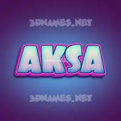 aksa in Phat Purple style - 3D name wallpaper