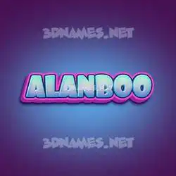 alanboo in Phat Purple style - 3D name wallpaper