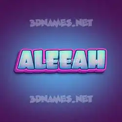 aleeah in Phat Purple style - 3D name wallpaper