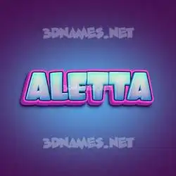 aletta in Phat Purple style - 3D name wallpaper