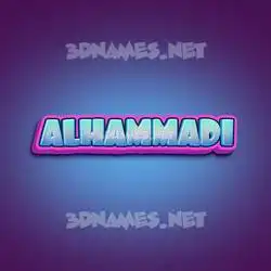 alhammadi in Phat Purple style - 3D name wallpaper