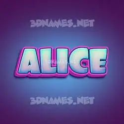 alice in Phat Purple style - 3D name wallpaper