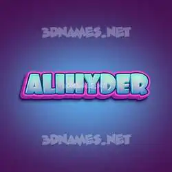 alihyder in Phat Purple style - 3D name wallpaper