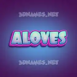 aloves in Phat Purple style - 3D name wallpaper