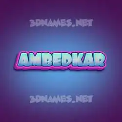 ambedkar in Phat Purple style - 3D name wallpaper