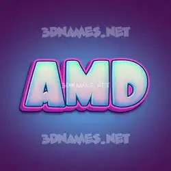 amd in Phat Purple style - 3D name wallpaper