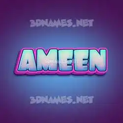 ameen in Phat Purple style - 3D name wallpaper