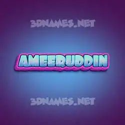 ameeruddin in Phat Purple style - 3D name wallpaper