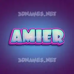 amier in Phat Purple style - 3D name wallpaper