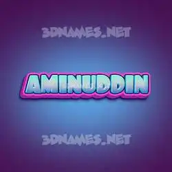 aminuddin in Phat Purple style - 3D name wallpaper