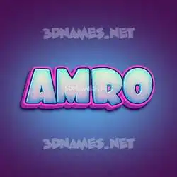 amro in Phat Purple style - 3D name wallpaper