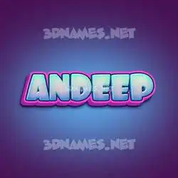 andeep in Phat Purple style - 3D name wallpaper