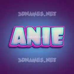anie in Phat Purple style - 3D name wallpaper