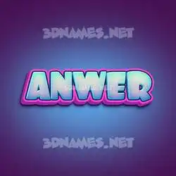 anwer in Phat Purple style - 3D name wallpaper