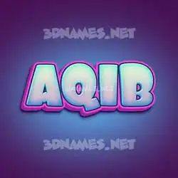aqib in Phat Purple style - 3D name wallpaper