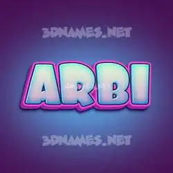 arbi in Phat Purple style - 3D name wallpaper