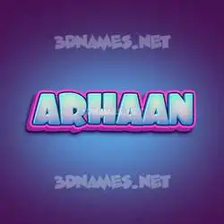 arhaan in Phat Purple style - 3D name wallpaper