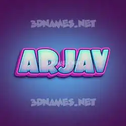 arjav in Phat Purple style - 3D name wallpaper