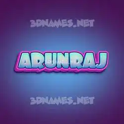 arunraj in Phat Purple style - 3D name wallpaper
