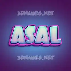 asal in Phat Purple style - 3D name wallpaper