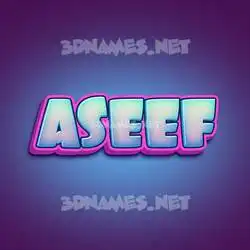 aseef in Phat Purple style - 3D name wallpaper