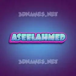 aseelahmed in Phat Purple style - 3D name wallpaper
