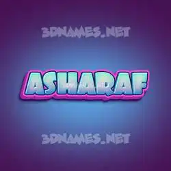asharaf in Phat Purple style - 3D name wallpaper
