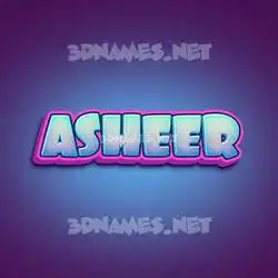 asheer in Phat Purple style - 3D name wallpaper