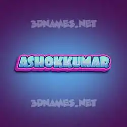 ashokkumar in Phat Purple style - 3D name wallpaper