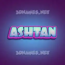 ashtan in Phat Purple style - 3D name wallpaper