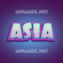 asia in Phat Purple style - 3D name wallpaper