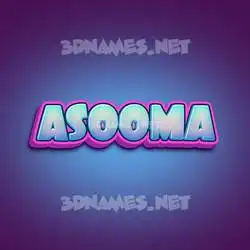 asooma in Phat Purple style - 3D name wallpaper